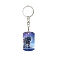 thumbnail image 2 of Uemuo Astronauts Start Running Pattern Rectangular Metal Keychain - Durable, Stylish, and Personalized Key Ring for Men and Women,Engraved Keychain,Gift Slim Sturdy Keychain, 2 of 7