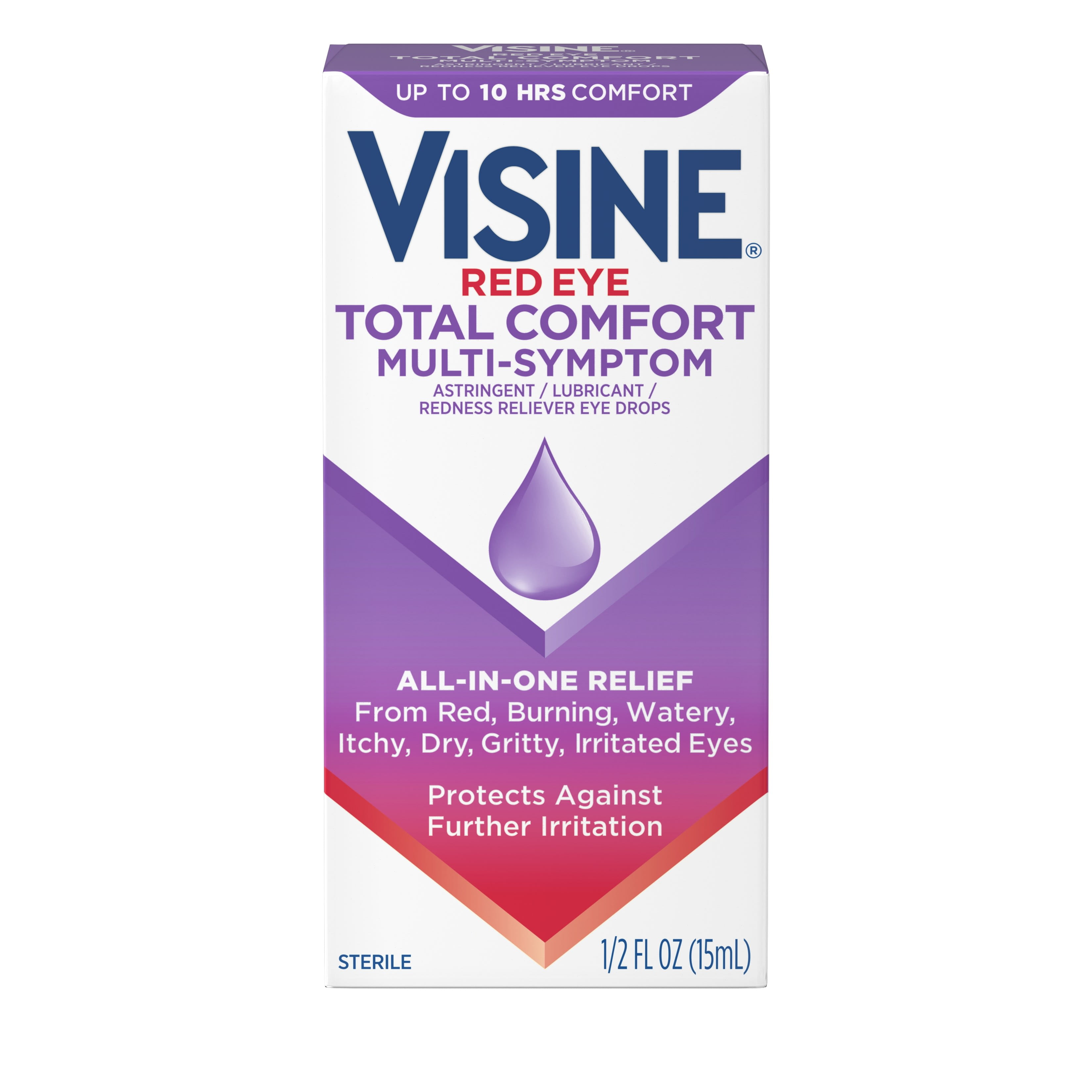 Visine Red Eye Total Comfort Multi-Symptom Eye Drops, 0.5 fl. oz