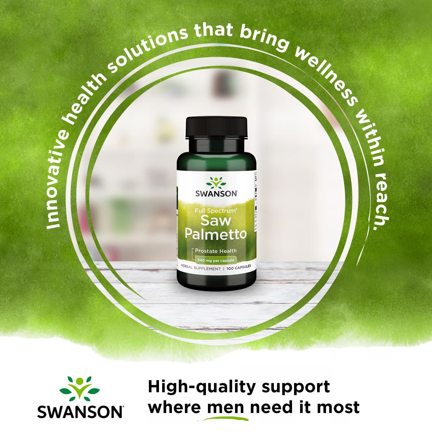 Swanson Saw Palmetto - Herbal Supplement Promoting Male Prostate Health Support - Natural Hair Supplement & Urinary Health Support - 540 mg 100 Capsules (2 Pack)