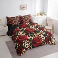 thumbnail image 3 of Manfei Cheetah Bedding Sets Twin Size,Jungle Wildlife Comforter Sets with Sheets,Rimantic Floral Bed in a Bag Twin Size,Breathable Room Decor Reversible,7-Piece, 3 of 7