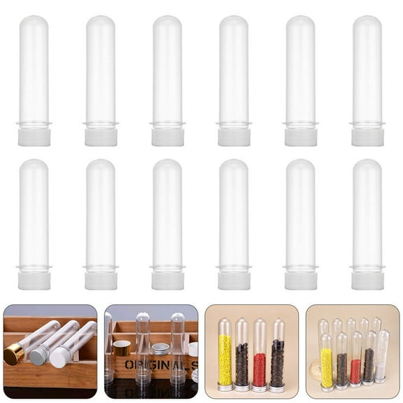 WHAMVOX 12 Pcs Tube Sensory Bottles Bulk Tubes Empty White
