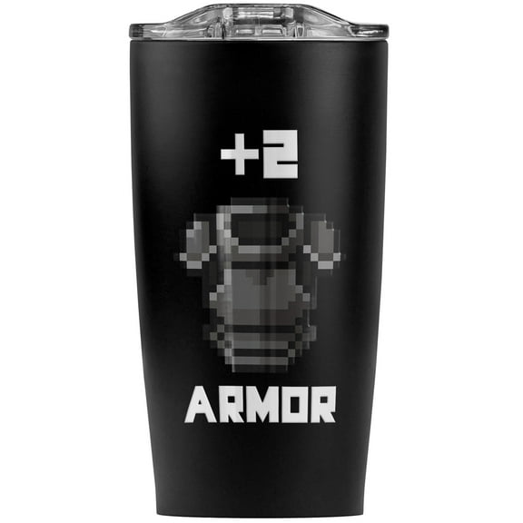 8-Bit Pixel Retro Plus Two Armor Game Stainless Steel 20 oz Travel Tumbler, Vacuum Insulated & Double Wall with Leakproof Sliding Lid | Great for Coffee/Hot Drinks and Cold Beverages