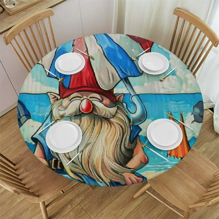 

Autua Round Table Cover Stain Resistant Washable Perfect for Indoor Outdoor Kitchen Dining Wedding Parties 100% Polyester Outdoor Fitted Table Cloth 54 -58