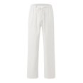 thumbnail image 4 of Baqcunre Pants for Women,Casual Solid Color Loose Pockets Elastic Belt Waist Pants Long Trousers,Womens Fashion Wide Leg Pants Woman Women's Pants Womens Clothes White 5XL, 4 of 5