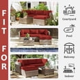 thumbnail image 4 of Pakunoda 9Pcs Outdoor Cushion Covers for Patio Furniture, Washable Reusable Outdoor Slipcovers for Cushions Replacement Cover with Zipper for Sofa Couch, Cover Only, Terra Red, 4 of 7