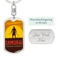 thumbnail image 2 of Silhouette Of Japanese Samurai Keychain Dog Tag Stainless Steel or 18k Gold, 2 of 16