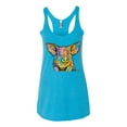thumbnail image 3 of Dean Russo The Pig Animal Lover Tri-Blend Racerback Tank Top, Vintage Turquoise, X-Large, 3 of 6