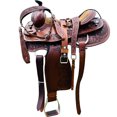 thumbnail image 2 of Resistance Western Horse Pleasure Adult Saddle with Floral Tooled - Genuine Leather 15" 16" 17" 18" & 20" With Free Tack Set, 2 of 7