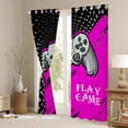 thumbnail image 3 of Manfei Modern Gamepad Gamer Curtains Pack of 2 (42x84 Each),Circle Dots Curtains Blackout,Gray Pink Black Bedroom Curtains For Boys Kids,Ultra Soft Home Decor, 3 of 6