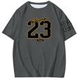 thumbnail image 2 of Men's Custom Alphanumeric Print T-Shirt - Round Neck Short Sleeve - Cotton Blend, Personalized Name/Number for Unique Gifts, 2 of 6