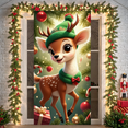 thumbnail image 3 of Decorative Reindeer Christmas Banner Cartoon Design Cute Deer Festive Gifts Holiday Decoration for Winter Party Indoor Celebration Holiday Gathering, 3 of 9