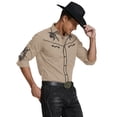 thumbnail image 5 of Coshow Men's Western Cowboy Shirt Long Sleeve Button Down Cotton Shirt Casual Embroidered Shirt, 5 of 5