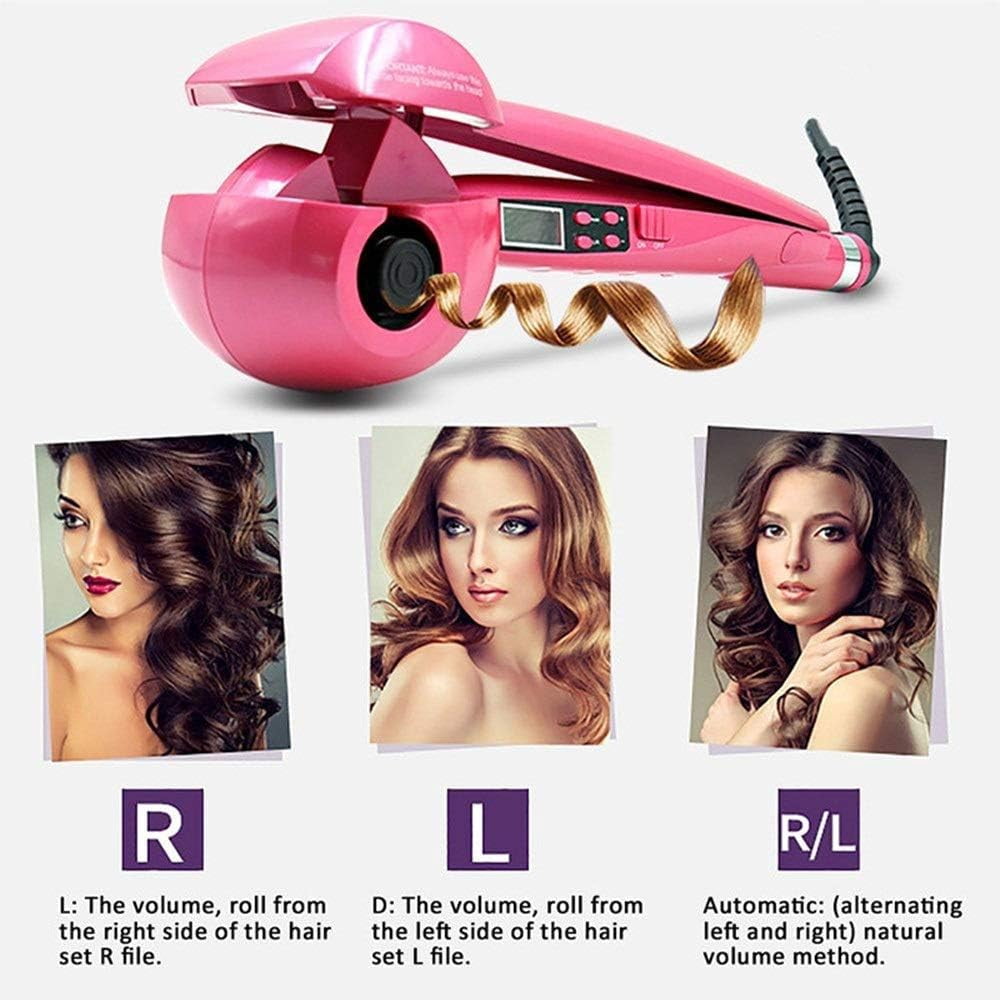 RKXQT Automatic Hair Curler LCD Digital Display Magic Anti-scalding Curlers Wave Hair Styling Tool Ceramic Heating Curling Iron