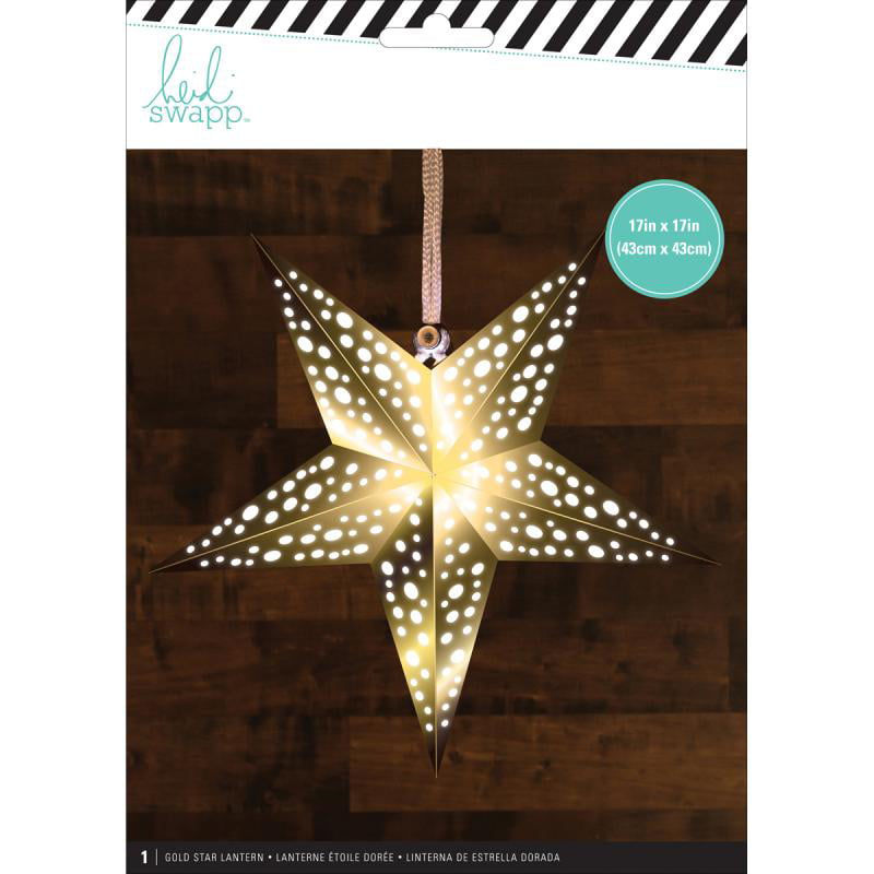 American Crafts GOLD STAR Paper LANTERN 340583 Heidi Swapp FIVE POINT  17” New 
