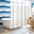 thumbnail image 6 of No Hook Shower Curtain, Spring Botanical Shower Curtains for Bathroom with See Through Top Window, Modern Simple Floral Stripes Sage Green Waterproof & Washable Bath Curtain Extra Long 72"x84", 6 of 9