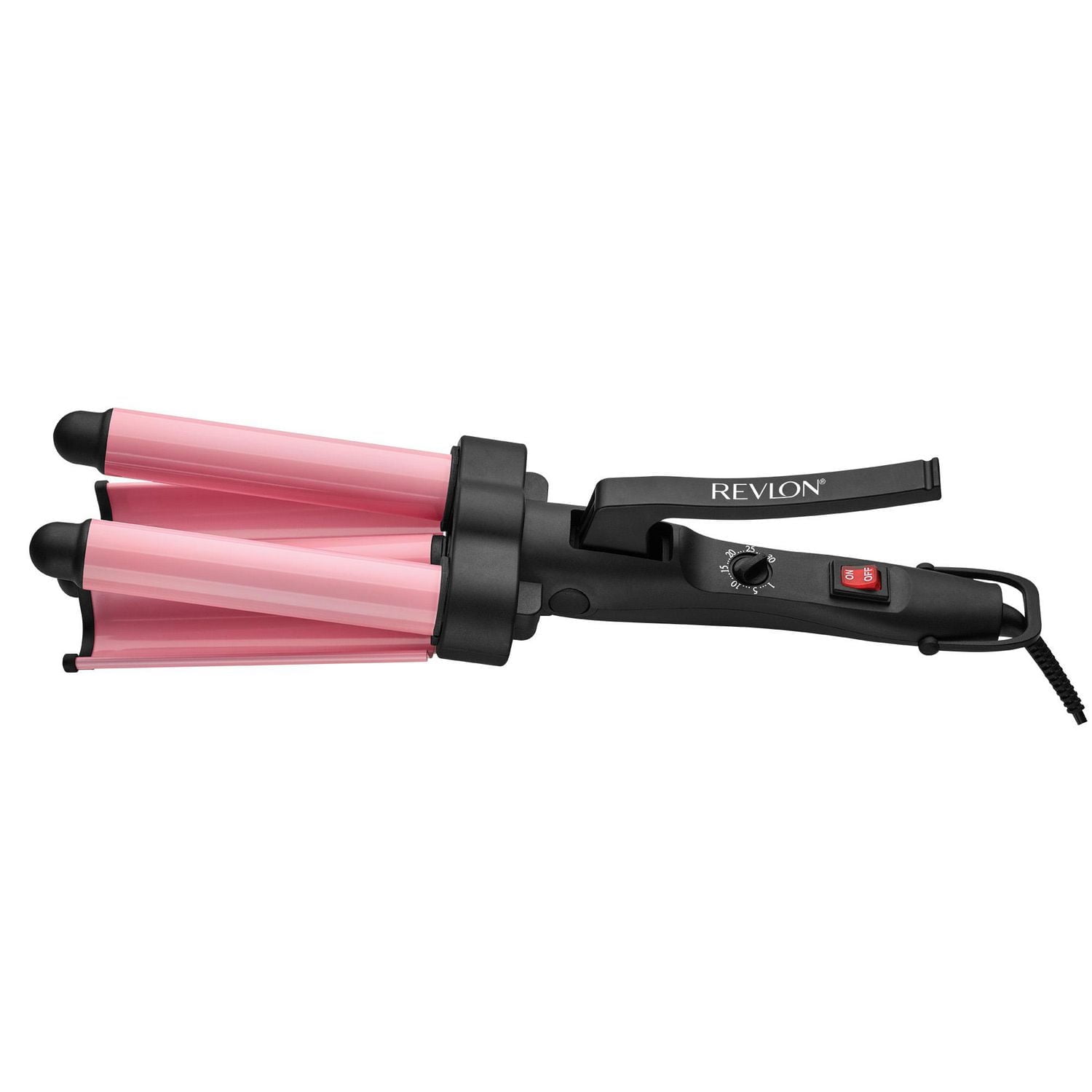 Revlon Wave Master 3 Barrel Ceramic Jumbo Waver/Hair Crimper, Pink, Wave Master with 3 Jumbo Barrels