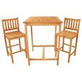 thumbnail image 1 of Sunnydaze Ensemble de Bar d'Extérieur en Bois de Teck 3 Pcs - Brun, 1 of 6