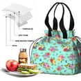 thumbnail image 4 of Pioneer Flower Floral Print Pattern Drawstring Lunch Bag Women - Drawstring Lunch Bag Insulated for Work Office - Stain-Resistant Large Lunchbags for Women with Multi-Pockets, 4 of 6