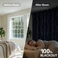 thumbnail image 2 of ZOPZO Blackout Curtains, Thermal Insulated, Navy Blue, 52W x 63L Inch, Room Darkening Drapes Tree Branches Pattern for Bedroom Modern Home, 2 of 10