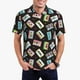 thumbnail image 1 of Balery Colorful Retro Tape Camisa Polo de Hombre con Estampado, de Manga Corta y Tejido Medio, Camisa Tipo Golf Polo-Large, 1 of 6