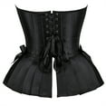 thumbnail image 3 of Grebrafan Corset Halloween Party Floral Pleated Trim Bustier Black Green L, 3 of 5