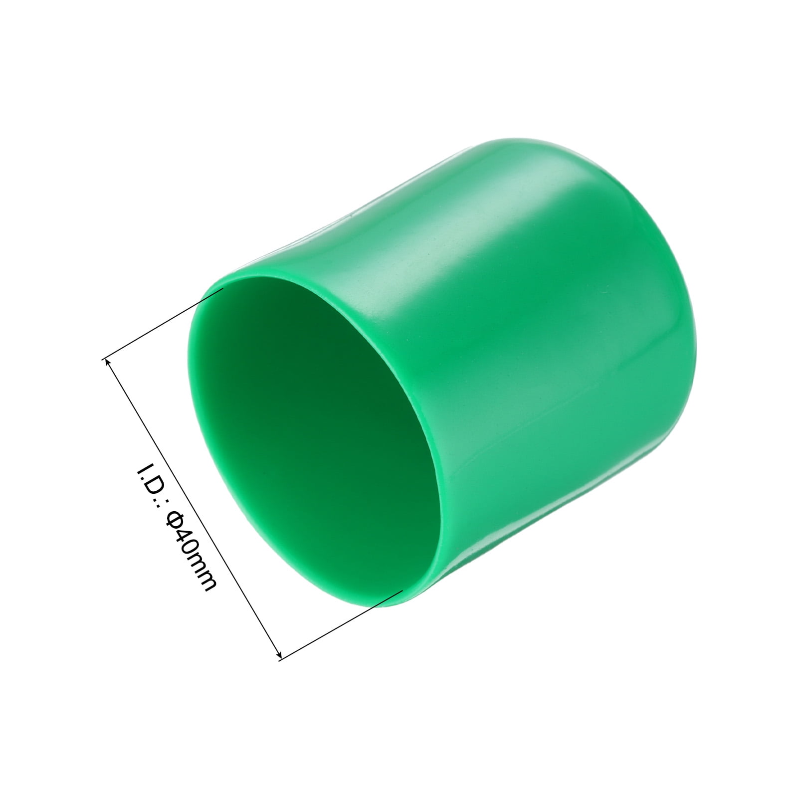 20Pcs Rubber End Caps 40mm ID Vinyl Round Tube Bolt Cap Cover Screw Thread Protector Dark Green