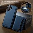 thumbnail image 2 of AutSpace Funda para Apple iPhone 16, Bloqueo RFID, Cuero PU, Compatible con MagSafe, Billetera Desmontable 2 en 1 con Tarjetero, Soporte, Cubierta Protectora Magnética, Azul, para iPhone 16, 2 of 10