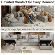 The Magic Home 79 Sofa Couch, Cloud Modular Sectional Sofa, Linen Loveseat Modern Comfy Cloud Sofa for Living Room, Apartment, Small Space, Washable Replaceable Covers, 2 Seater Grey Couch