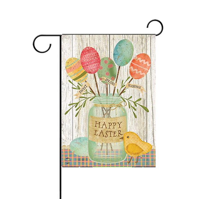 Bandera de Pascua con conejito de dibujos animados Festival bandera yardas bandera decoración de jardín de Pascua Hugtrwg Para estrenar
