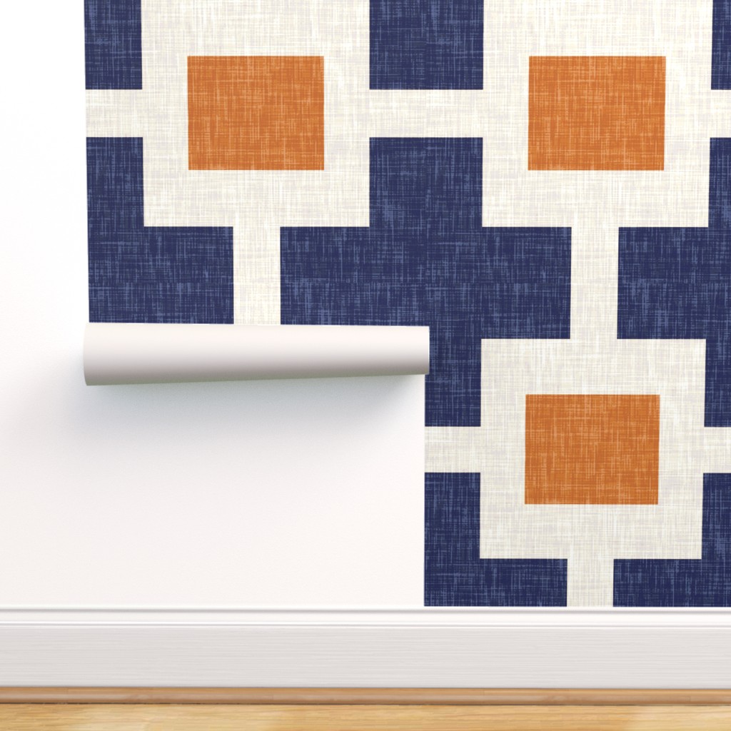Peel-and-Stick Removable Wallpaper Plus Square Geometric Modern Cross