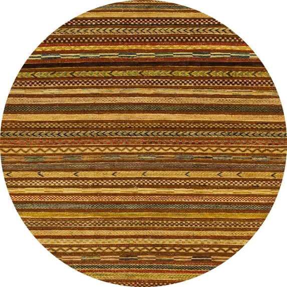 Ahgly Company Machine Washable Indoor Round Abstract Tomato Red Area Rugs, 6' Round