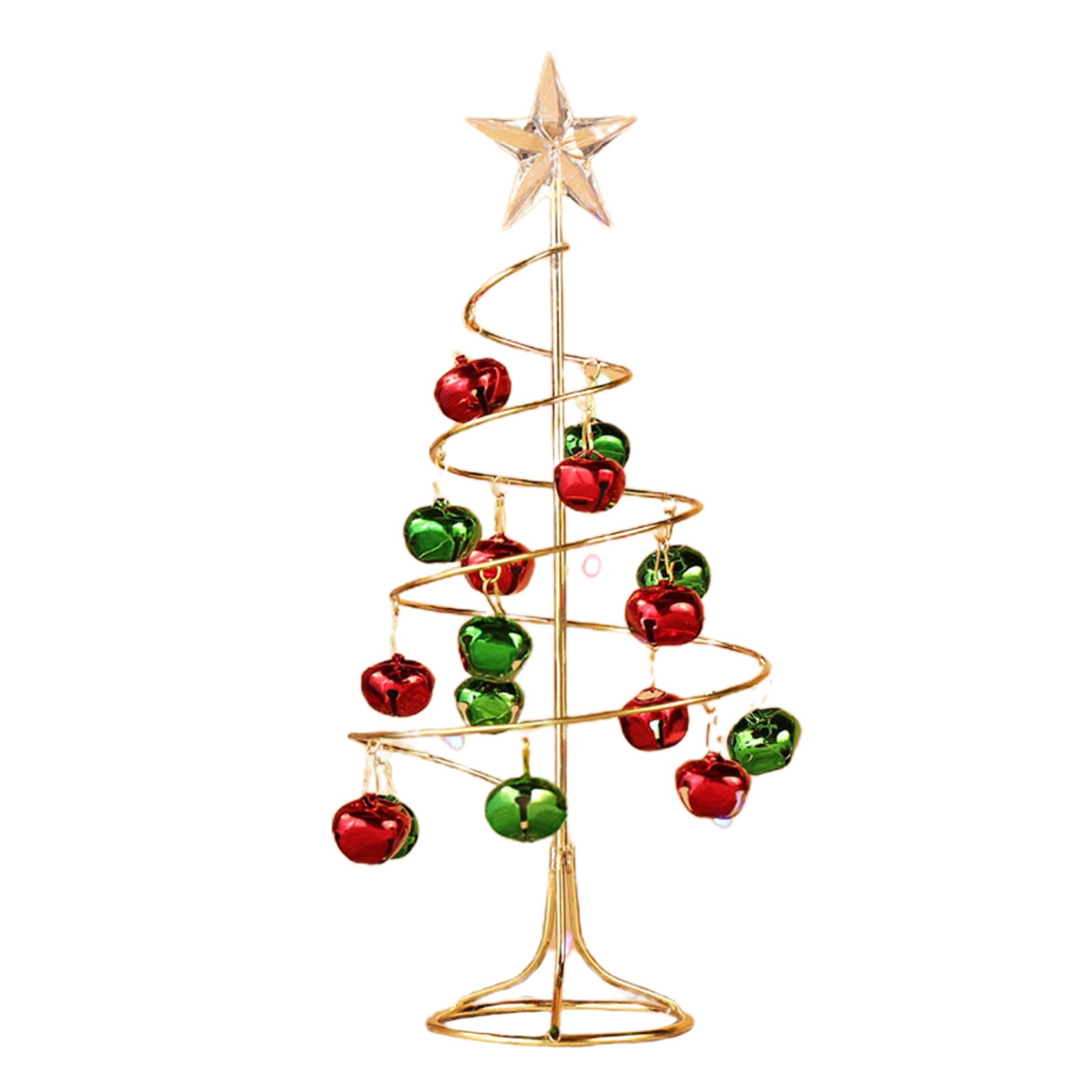 Tabletop Metal Christmas Tree Lights Spiral Wrought Iron Ornament ...