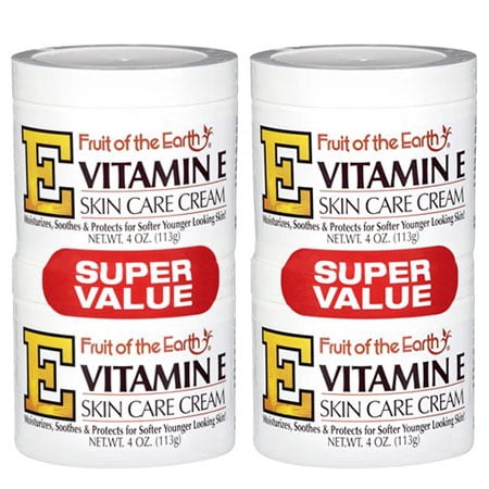 (4 Pack) Fruit of the Earth Vitamin E Skin Care Cream Super Value, 4 oz, 2