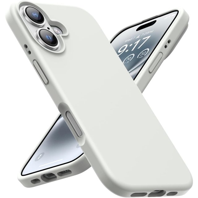 KOMI Designed for iPhone 16 Pro Max Case,Shockproof Liquid Silicone Protective Phone Case with Soft Anti-Scratch Microfiber Lining Ultra Slim Drop Protection Phone Cover 6.9 inch Antique White