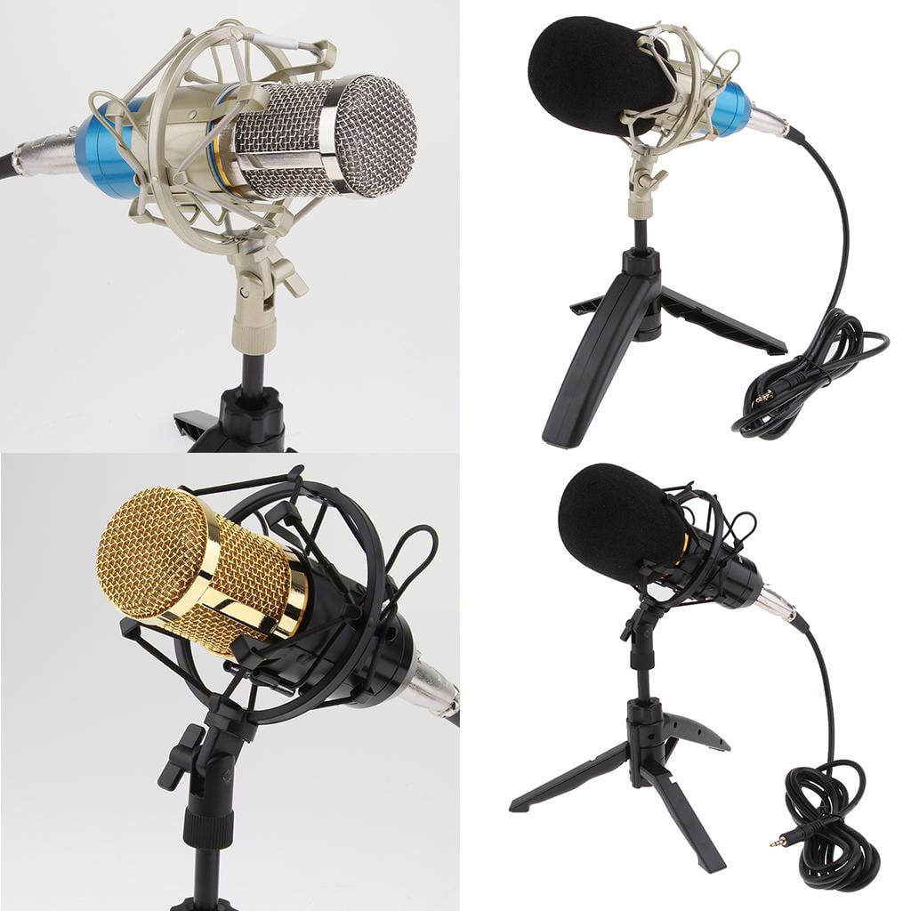LeeQinersw Cardioid Condenser Microphone for Conference Room Meetings Singing Broadcasting Black
