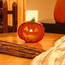 Hometravel Halloween Decorative Lantern, Portable Wooden Lantern with Light, Spooky Scene Pendant for Indoor or Outdoor Holiday Decorations