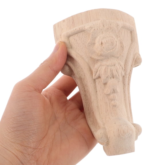 4pcs European Style Wooden Furniture Legs, Short Carved Wood Table Legs, and Dresser Feet Replacement