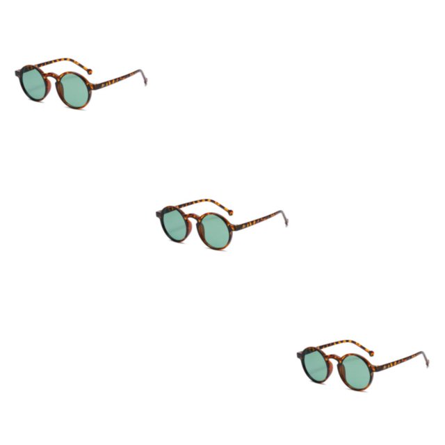 Dalazy 1/2/3/5 Rond à la Mode pour Femmes Élégant avec Lentille Polarisée Coussinets de Nez Réglables Lunettes Femmes C03 Motif Léopard 3 Pcs