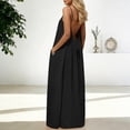 thumbnail image 4 of Women's Backless Maxi Dress Spaghetti Strap Low Back Tie Detail Sleeveless Loose Flowy Long Sun Dress For Summer Beach Wedding Guest Party Club, 4 of 9