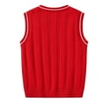 thumbnail image 3 of SGMVNU Girls Boys School Sweater Vest V Neck Sleeveless Sweaters Kids Ribbed Knitted Pullover Knitwear Crop Tops Casual Clothes(Size 2-3 Years,Red), 3 of 3