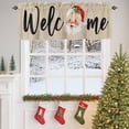 thumbnail image 4 of Santa Claus Valances for Windows, 42 x 18in, Christmas Welcome Linen Rod Pocket Kitchen Valance Curtain Light Filtering Window Treatments for Living Room Bedroom, 1 Panel, 4 of 7