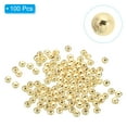 thumbnail image 3 of Uxcell 4mm 14K Gold Filled Spacer Beads for Jewelry Making, 100 Pack Metal Round Beads Brass Beads, Golden, 3 of 8