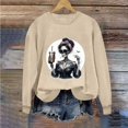 thumbnail image 7 of VKOYWKM Sweatshirts for Women Trendy Halloween Funny Print Pullover Long Sleeve Crew Neck Oversized Sweatshirts Fall Sweatshirt, 7 of 7