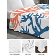 thumbnail image 6 of Orange Blue Coral Full Size Flat Sheet, Wrinkleproof & Fadeproof Cooling Flat Bed Sheet Only, Green Gradient Coastal Ocean Color Breathable Soft Bedding Top Sheets 81 x 96 Inches, 6 of 8