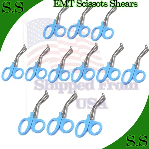 12 Emt Utility Scissors Shears 7.5" Sky Blue Colored