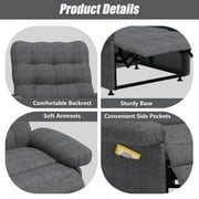 Recliner Sofa Couch Set, 3 Seat Electric Recliner with Remote Control and Side Pocket for Families and Friends, Modern Power Recliner Sofa for Living Room Home Theater, Gray