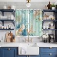 thumbnail image 2 of Teal Beach Coastal Kitchen Curtains Window Panels, Summer Nautical Coral Shell Botanical Insulated Window Treatment Curtain, Grommet Curtains for Bedroom/Living Room/Bathroom, 2 Piece 52"Wx84"L, 2 of 8