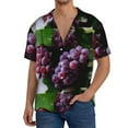thumbnail image 3 of Disketp Men's Hawaiian Grape Print Shirts Button Down Holiday Beach Shirts-3X-Large, 3 of 7