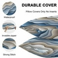 thumbnail image 4 of Waterproof Throw Pillow Covers Set of 2, 16x16 Inch Moire Blue Brown Decorative Pillowcases Outdoor Pillow Slip Cushion Covers Set for Couch Tent Ombre Modern Abstract Geometric, 4 of 7