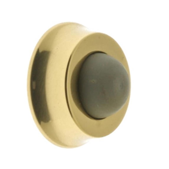 Idh by St. Simons 13045-3NL Solid Brass Wall Door Bumper, Polished Brass No Lacquer